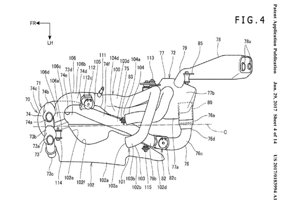 Honda files patents for V4 Honda V4 Patent
